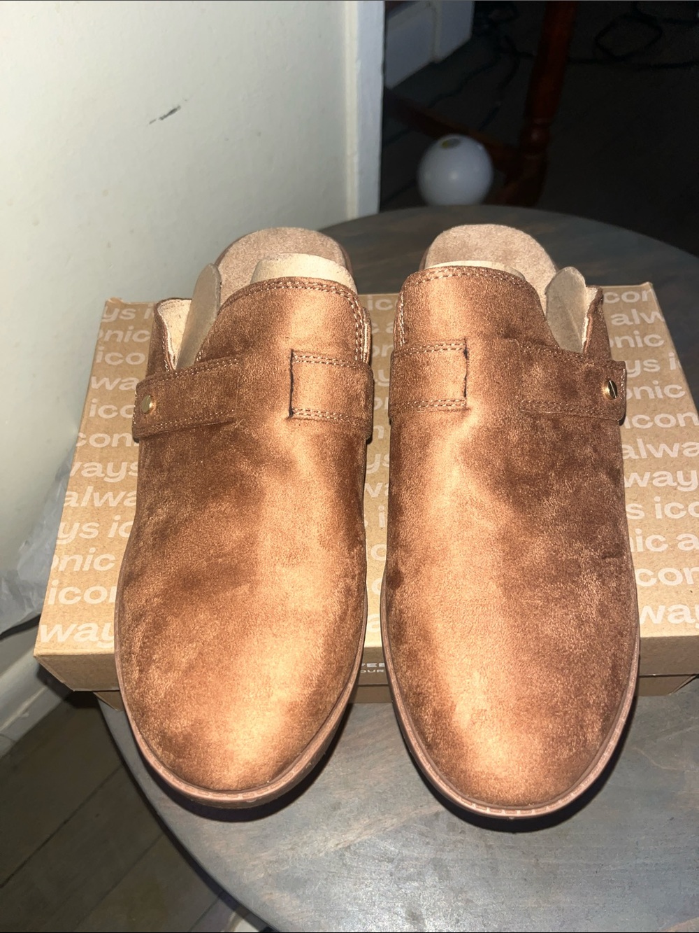 Dr. Scholl's Women's Suede Slip-On Loafers in Chestnut